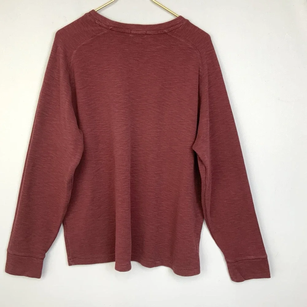 Banana Republic Sz XXL Olive Green Maroon Thermal Long Sleeve Waffle Knit Shirts